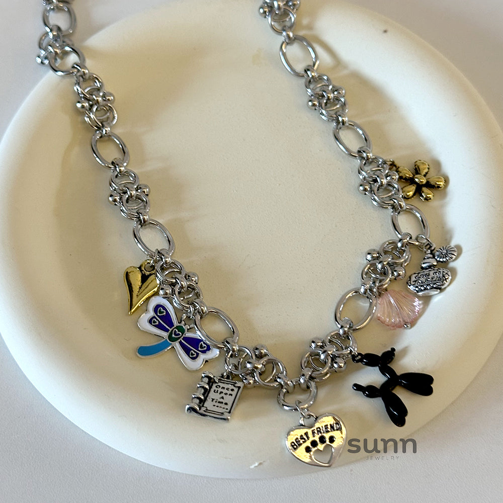 Anya Layered Puppy Necklace [K0YMN3D3]
