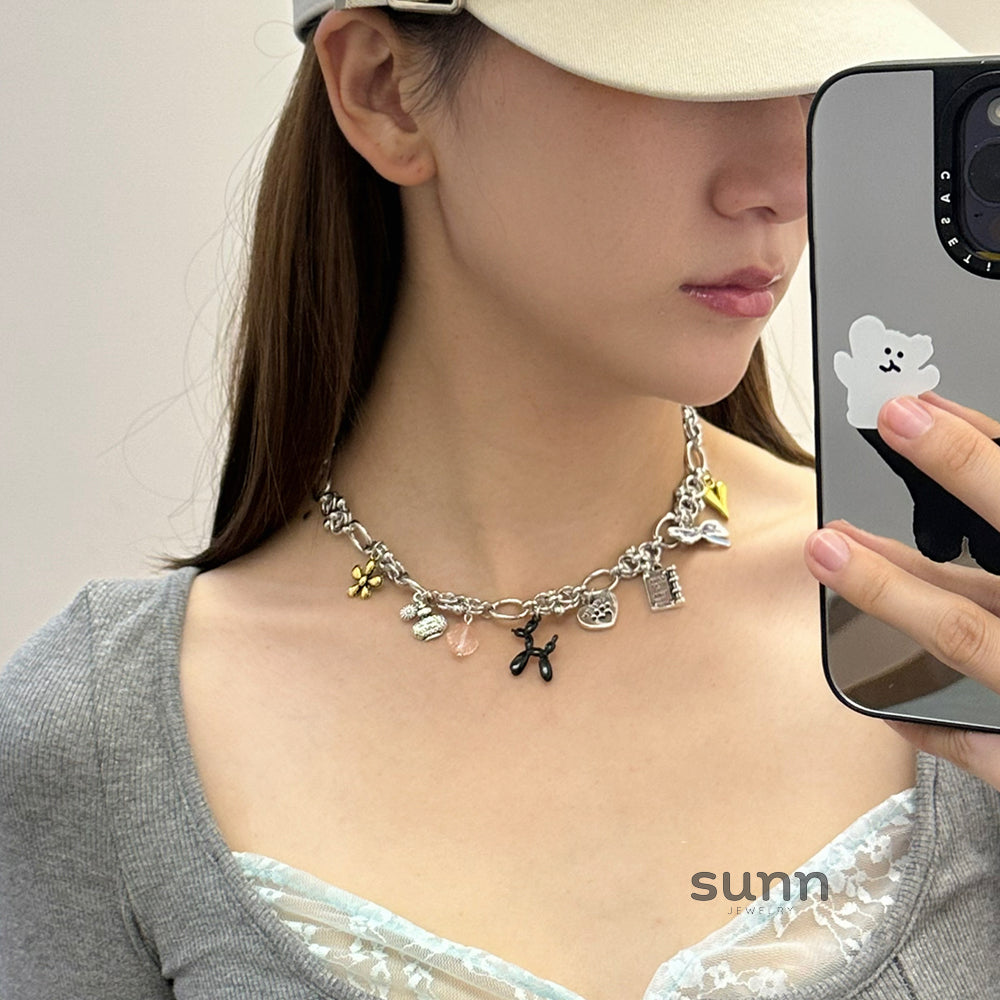 Anya Layered Puppy Necklace [3N82YTVK]