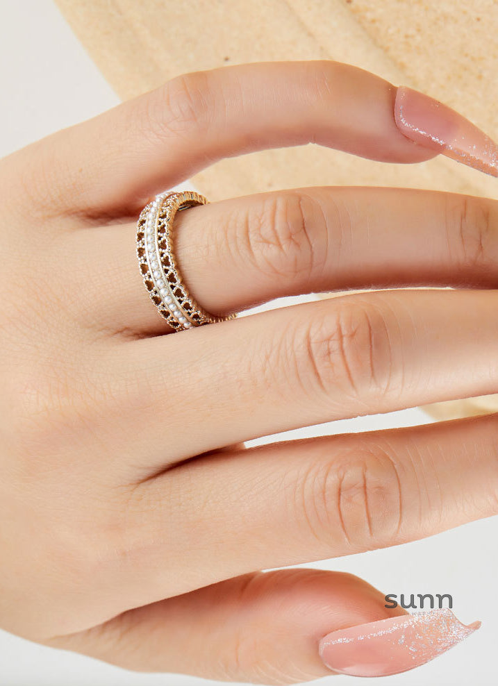 Anyah Pearl Heart Open Ring [MLE25ZXO]