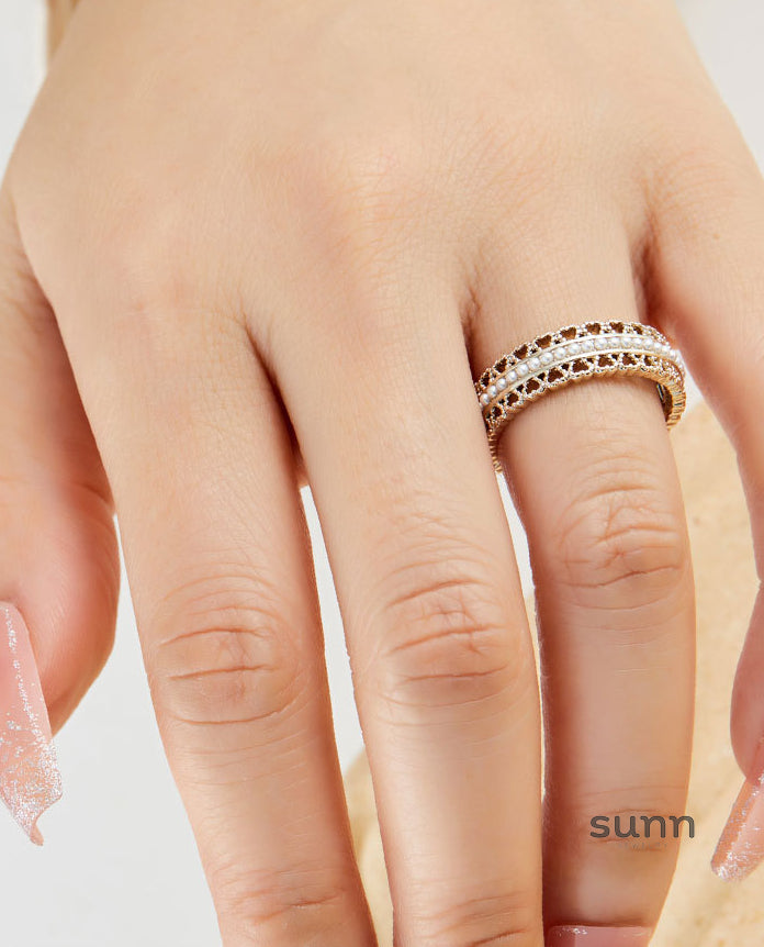 Anyah Pearl Heart Open Ring [FZRLWXUF]