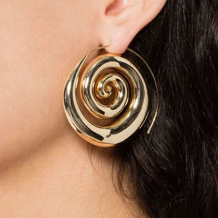Anyah Threaded Disc Earrings [6Z1O6JAG]
