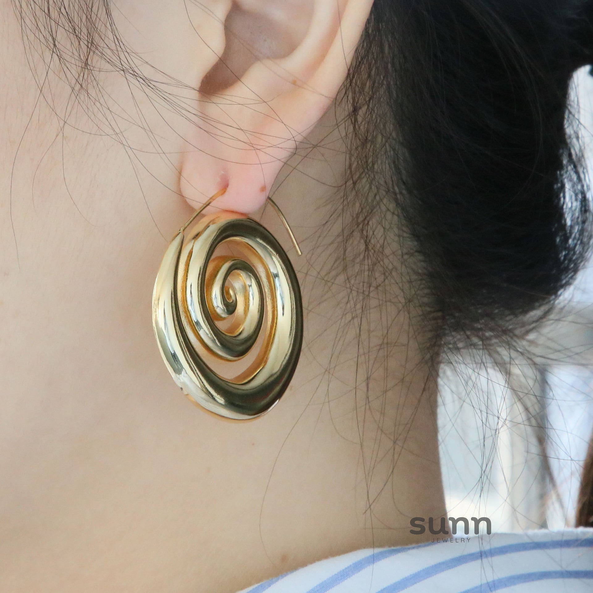 Anyah Threaded Disc Earrings [T3AEV4EP]