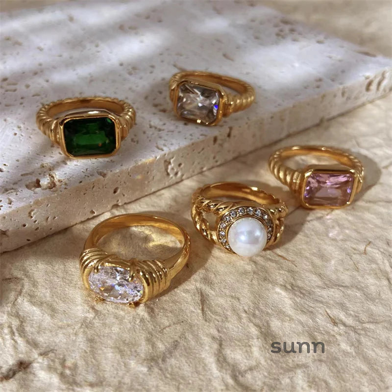 April Statement Gemstone Ring