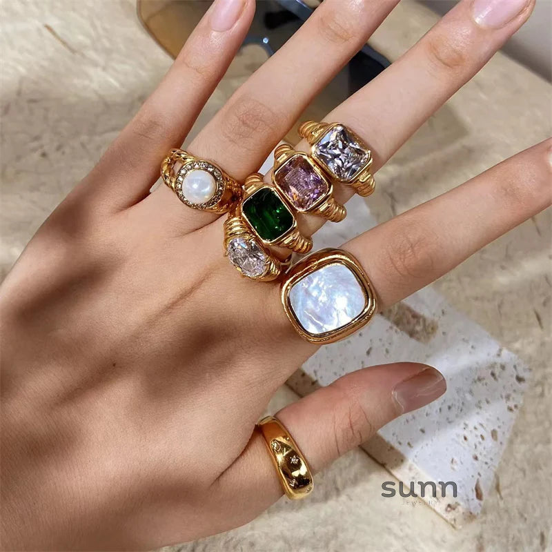 April Statement Gemstone Ring