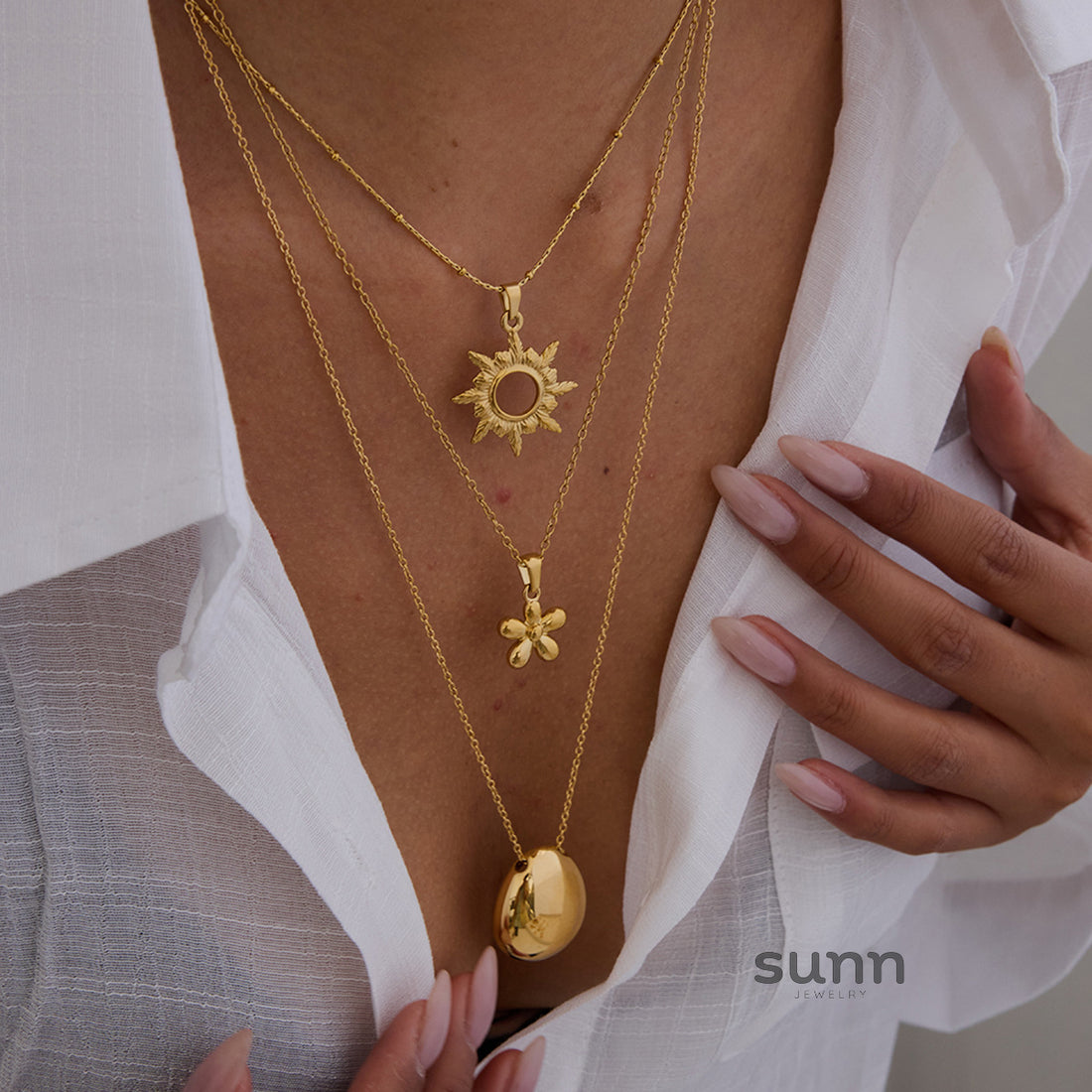 Arabelle Gilded Geometric Necklace [GRK9CJC6]