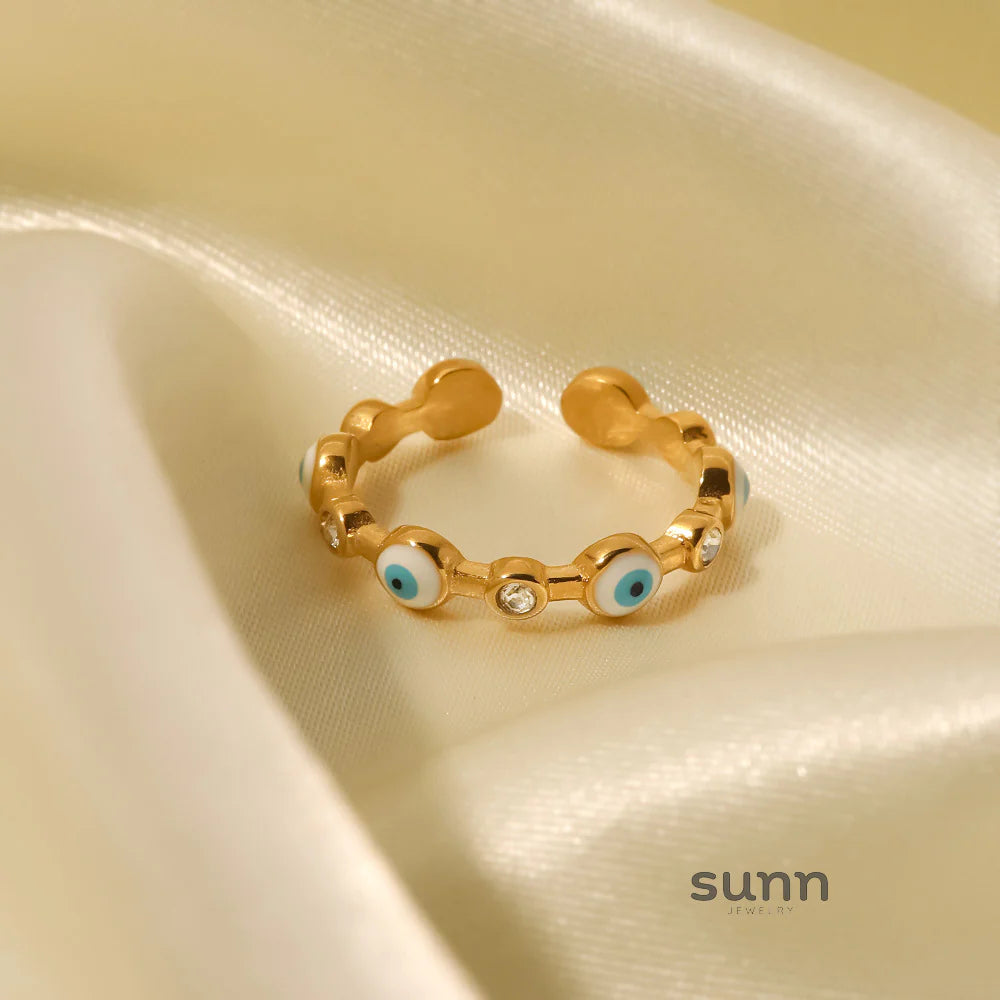 Arabelle Gold Plated Evil Eye Ring