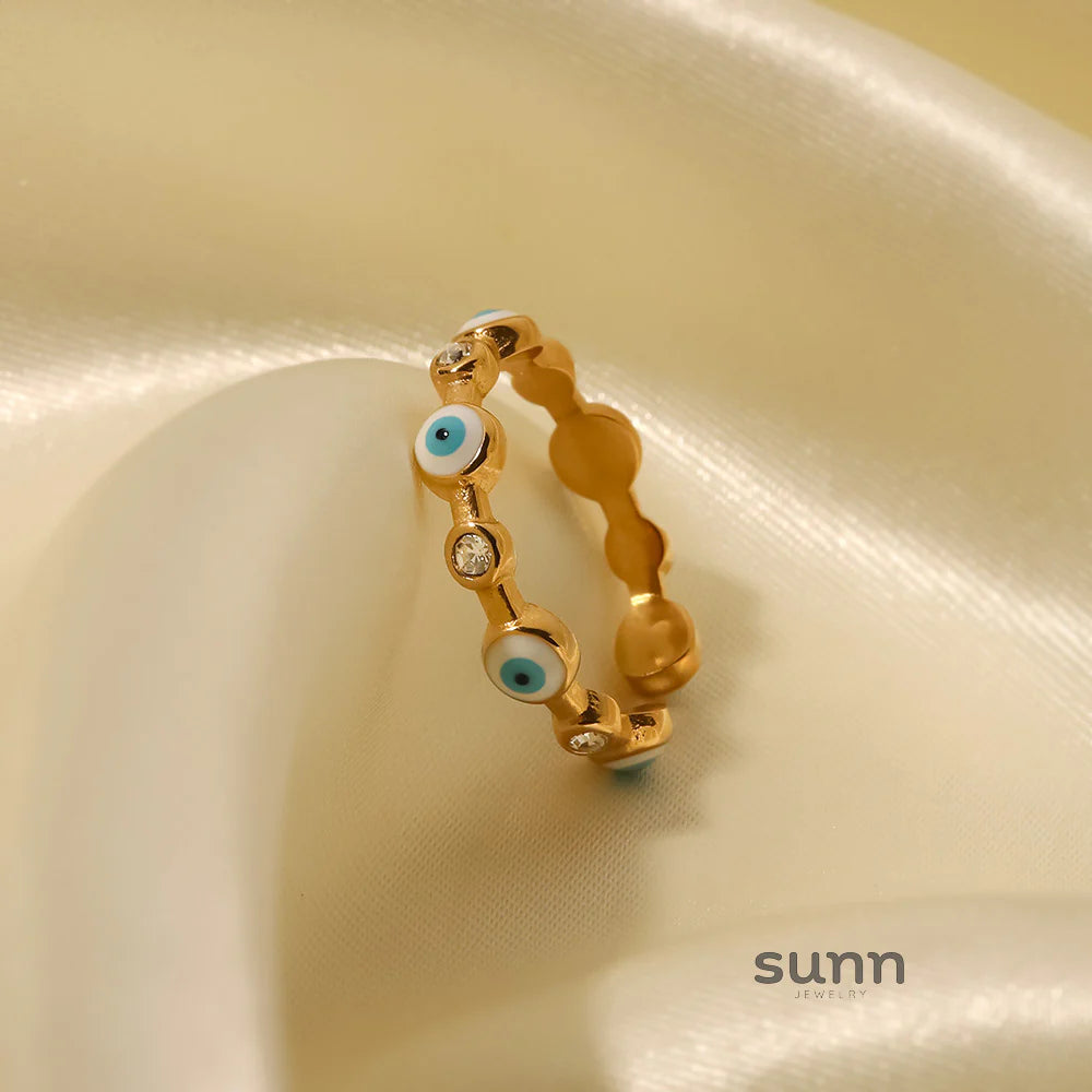 Arabelle Gold Plated Evil Eye Ring