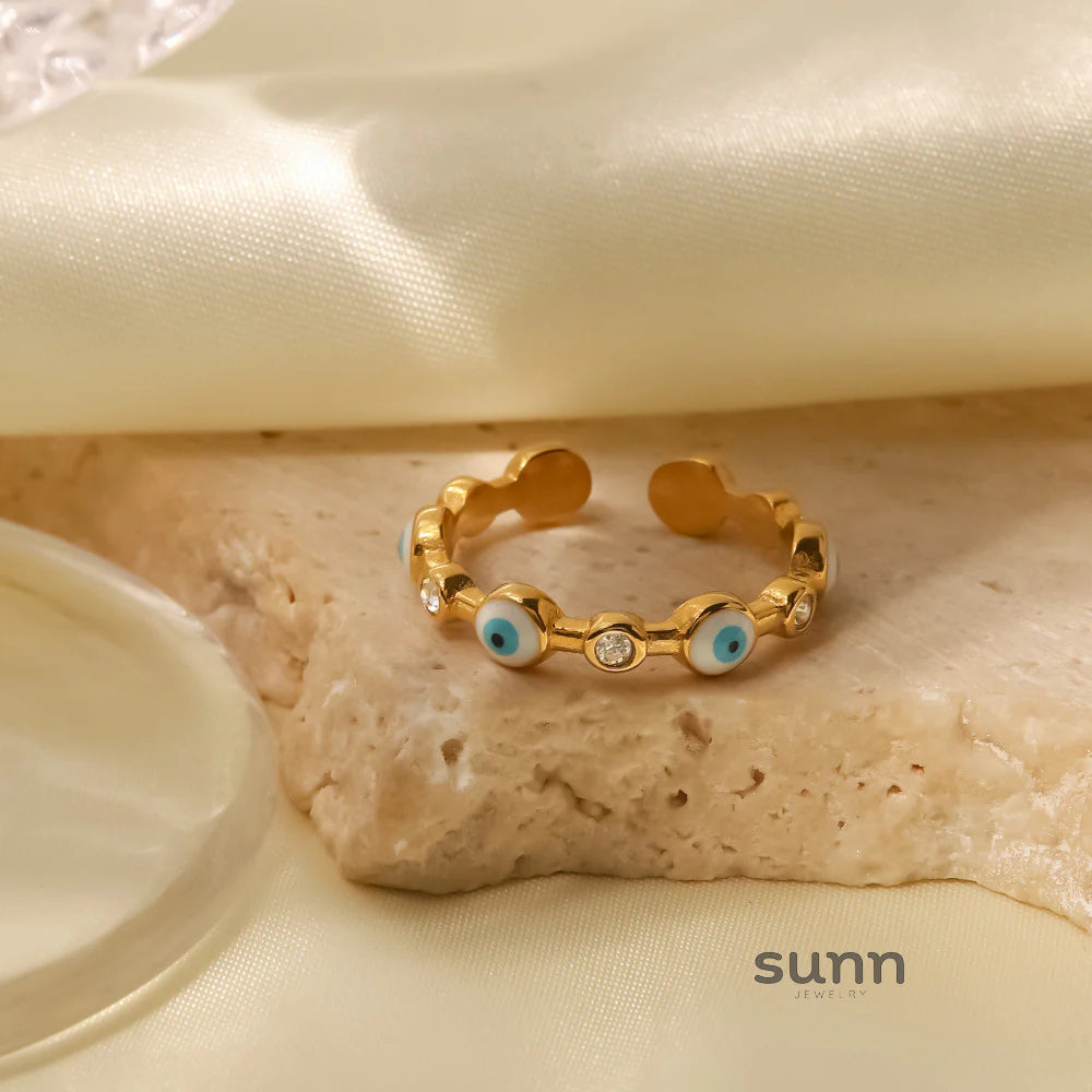 Arabelle Gold Plated Evil Eye Ring