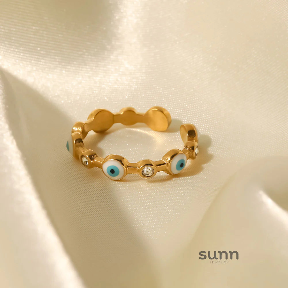Arabelle Gold Plated Evil Eye Ring