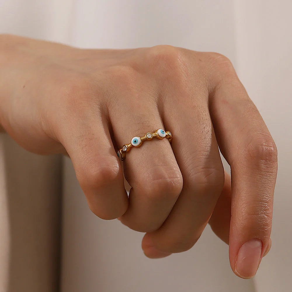 Arabelle Gold Plated Evil Eye Ring