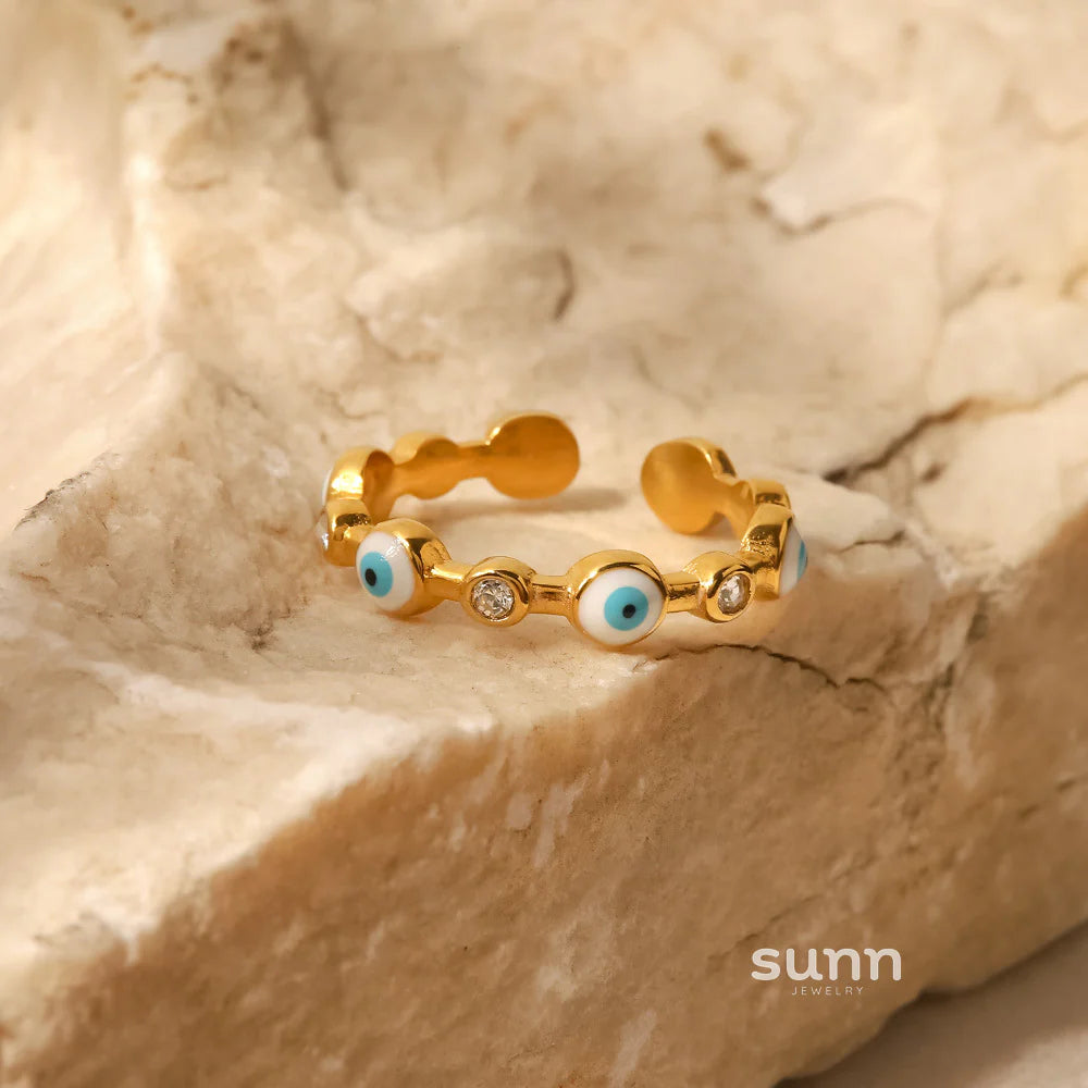 Arabelle Gold Plated Evil Eye Ring