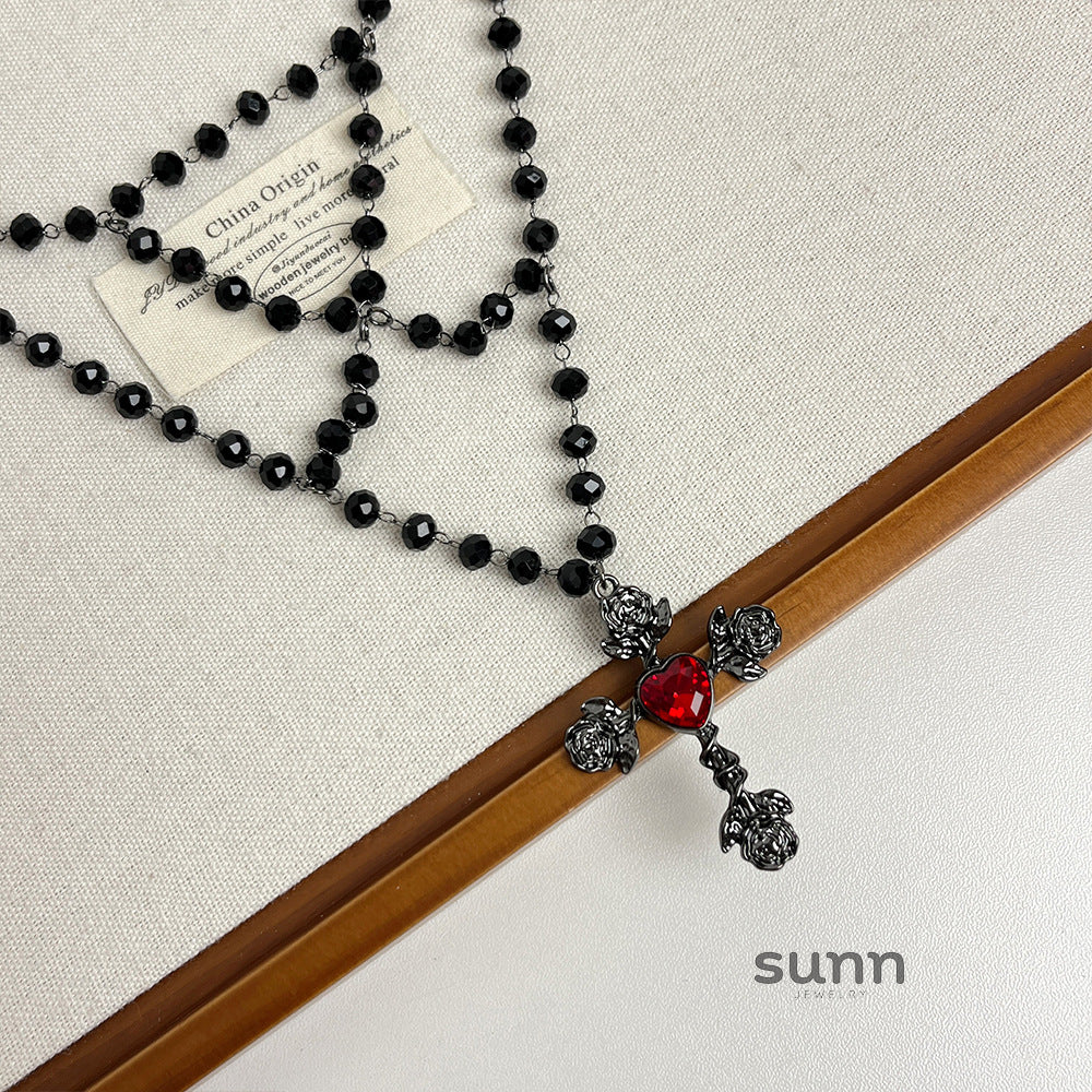 Aracely Gothic Cross Pendant Necklace [PPDUBR1R]