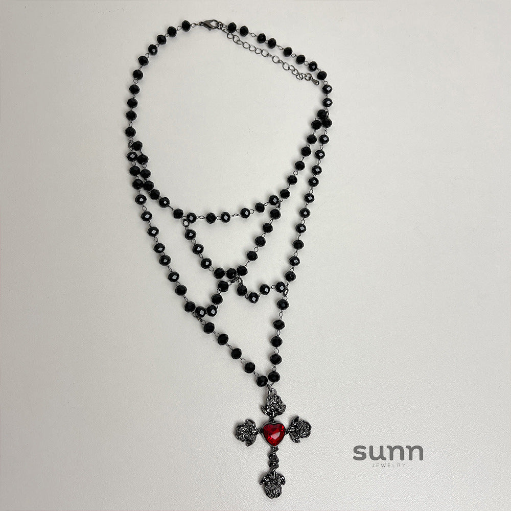 Aracely Gothic Cross Pendant Necklace [64U2BFRB]