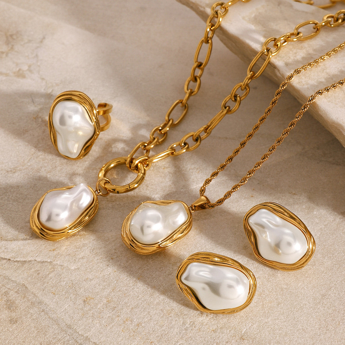 Aradhya Organic Pearl Jewelry Set [EALW7OZS]