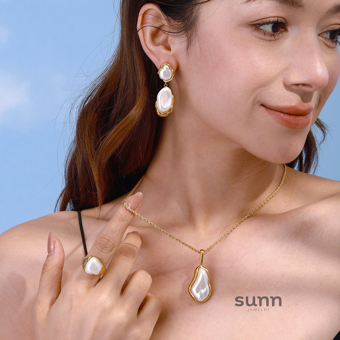 Araina Irregular Pearl Jewelry Set [A0AAIGPE]