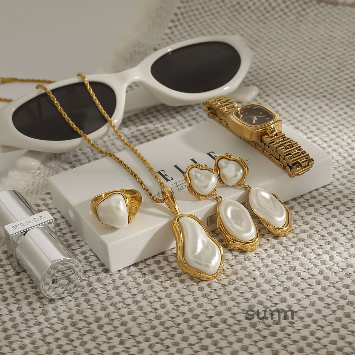 Araina Irregular Pearl Jewelry Set [LOA5QSMY]