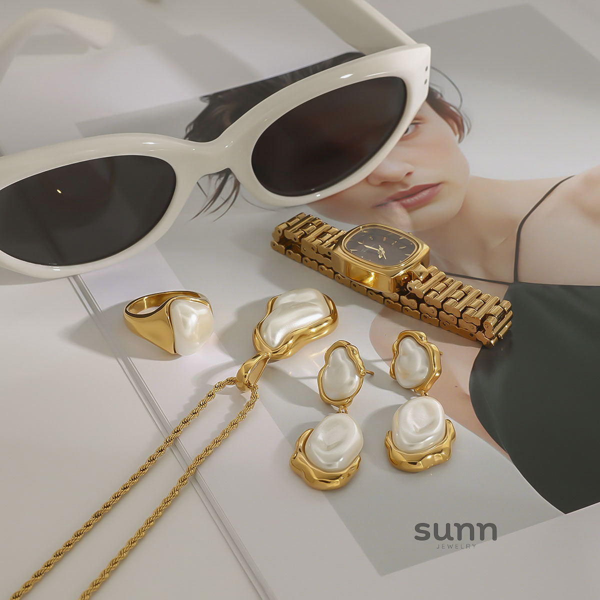 Araina Irregular Pearl Jewelry Set [V7SEL4CJ]