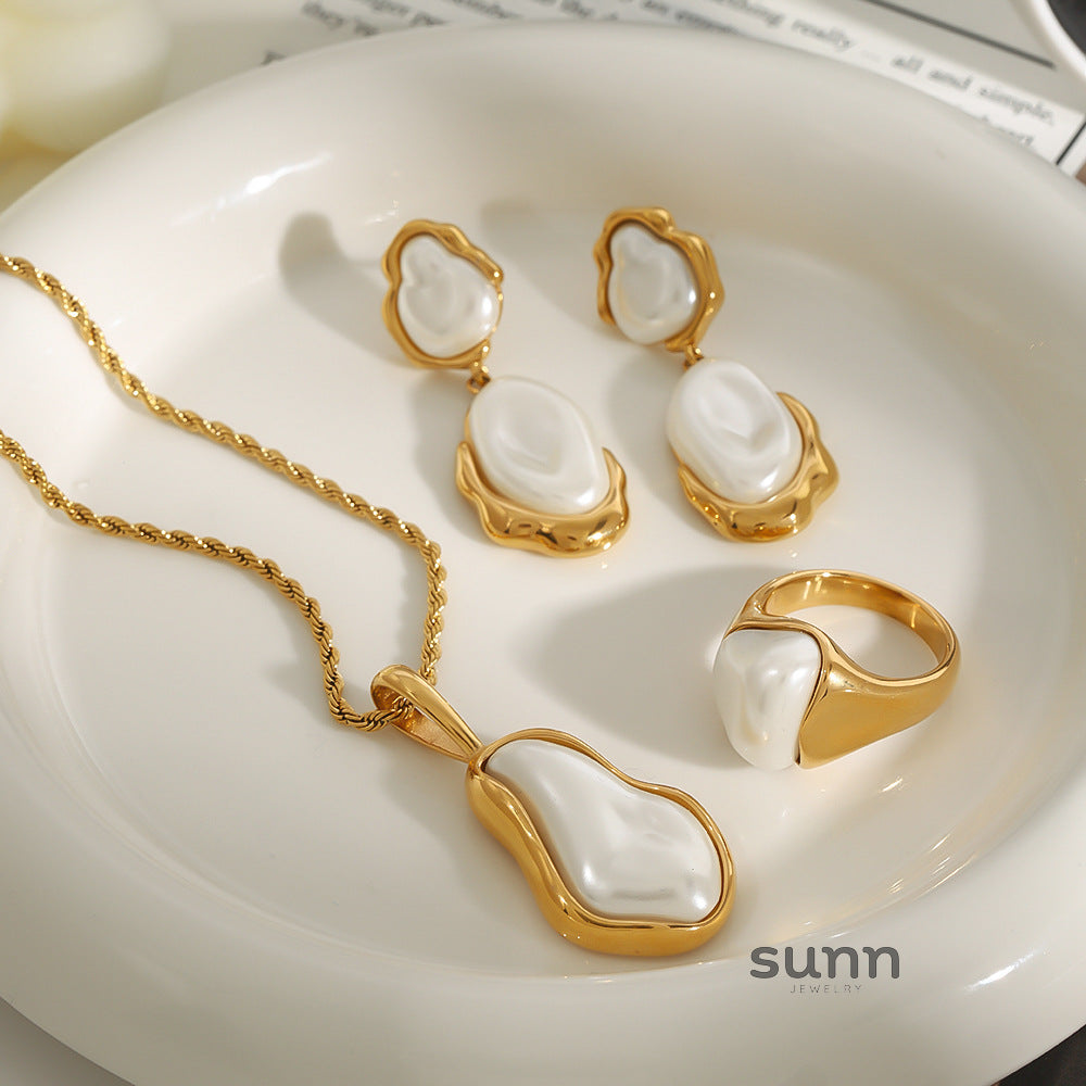 Araina Irregular Pearl Jewelry Set [2DBKLZIH]