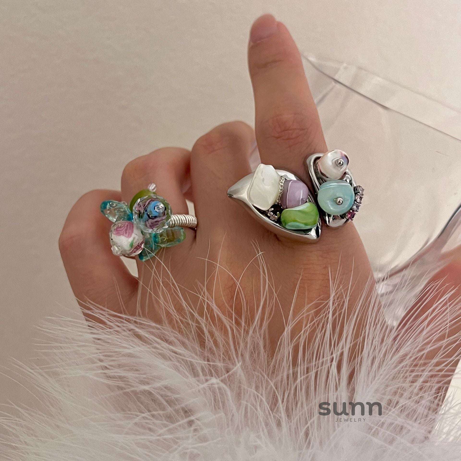 Aralyn Colorful Beaded Butterfly Ring [PP6MVM7U]