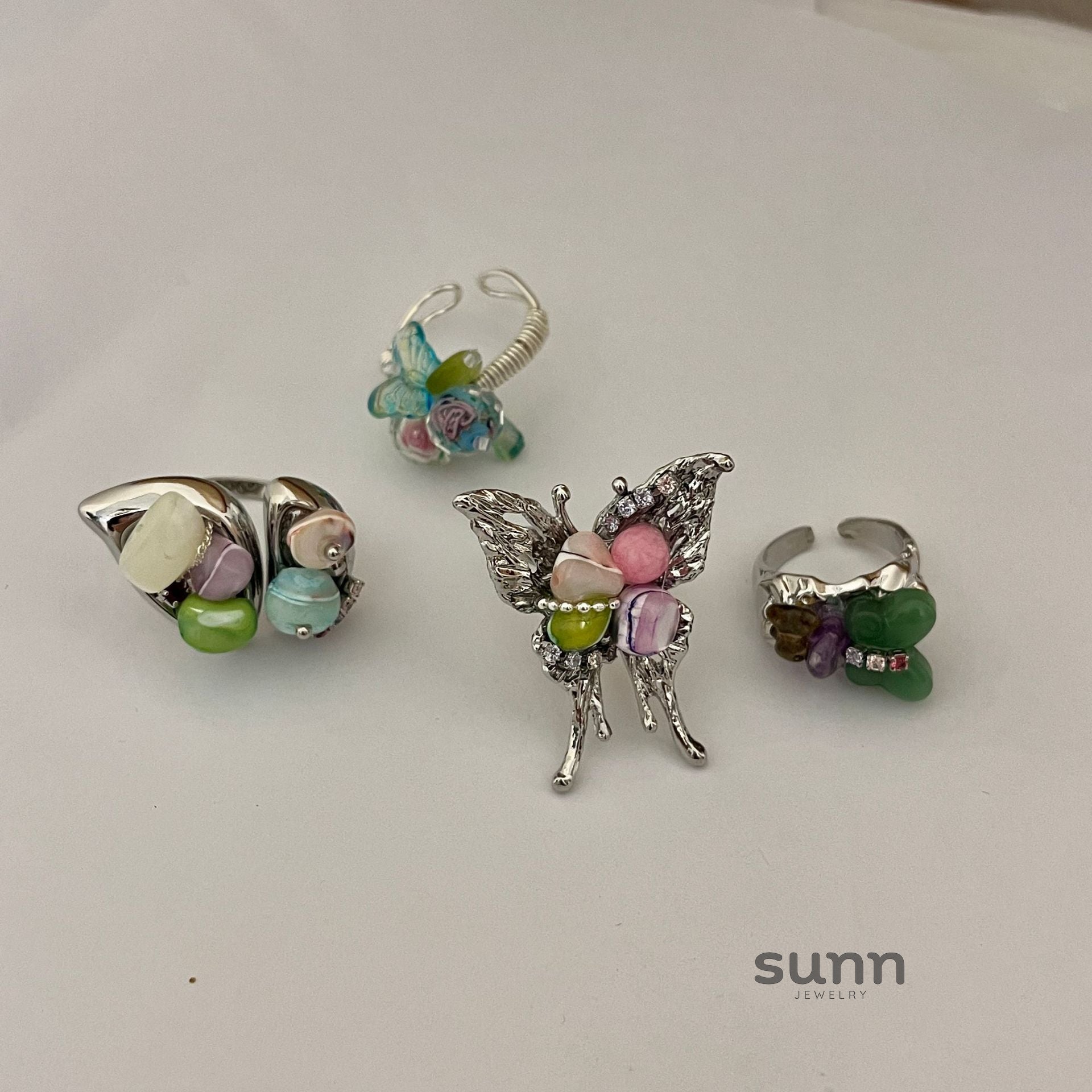 Aralyn Colorful Beaded Butterfly Ring [NQC5OPDJ]
