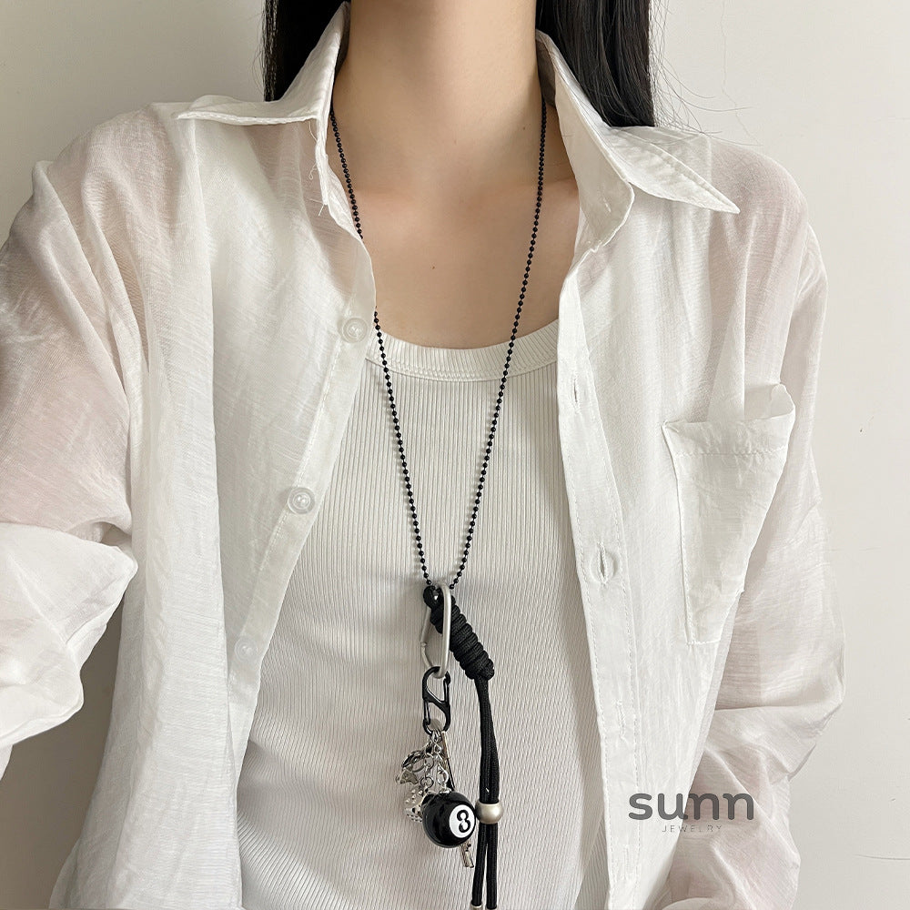 Aralynn Eight-Ball Pendant Necklace [XUIPTLRX]