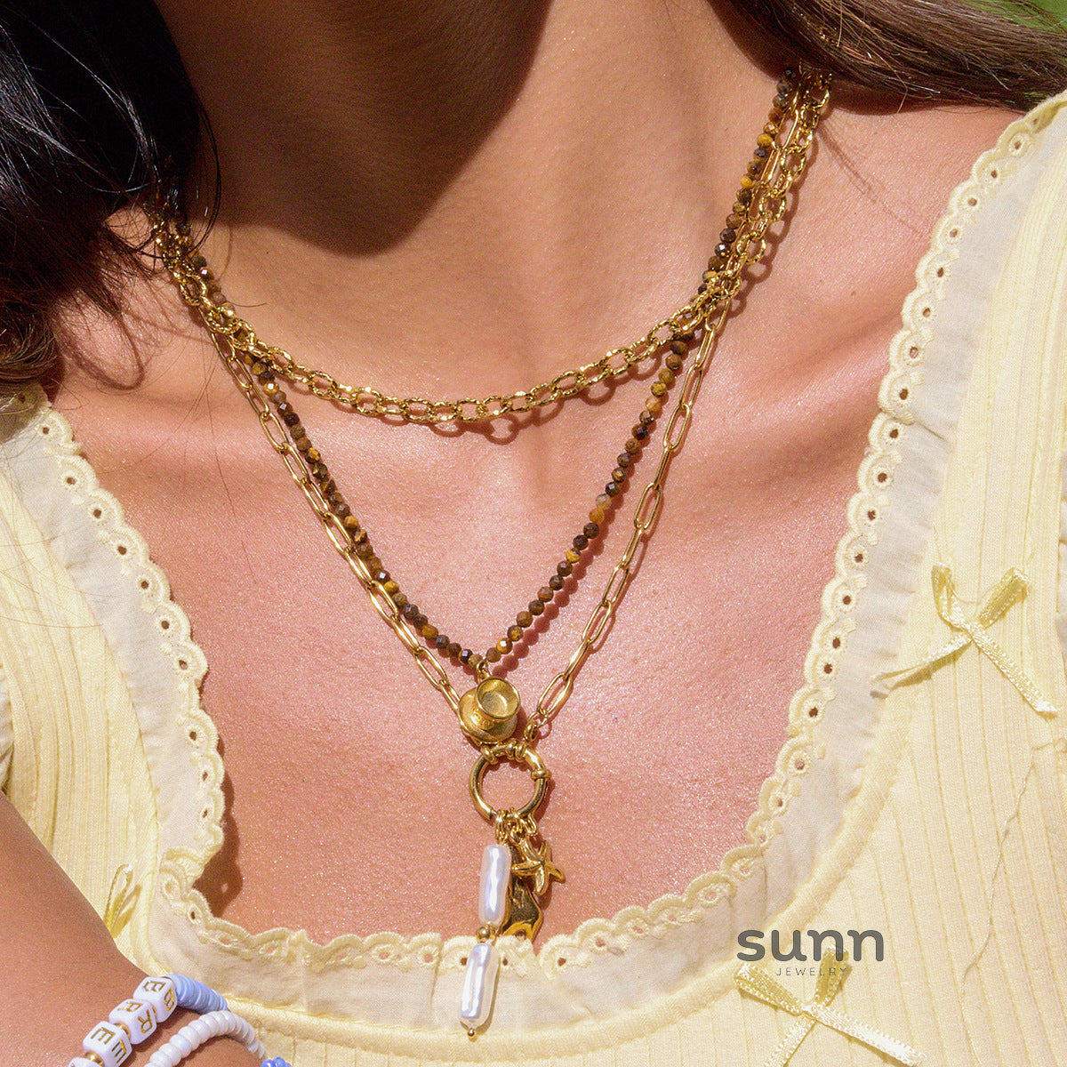 Arcadia Gold Layered Necklace [EMR64HZC]