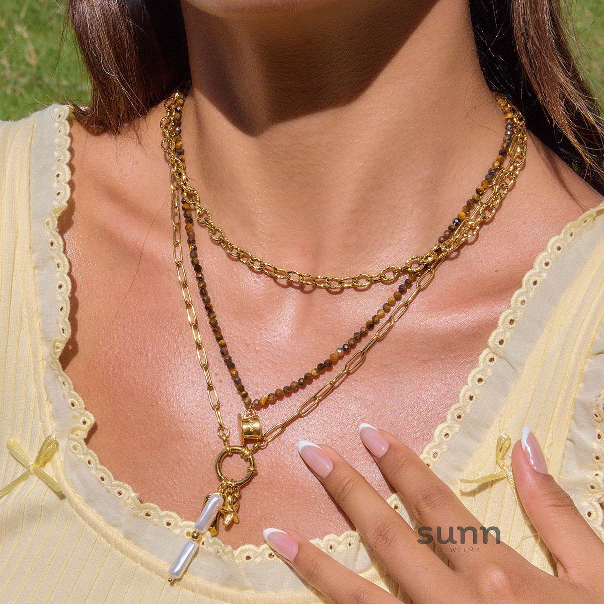 Arcadia Gold Layered Necklace [TFAUEVRC]