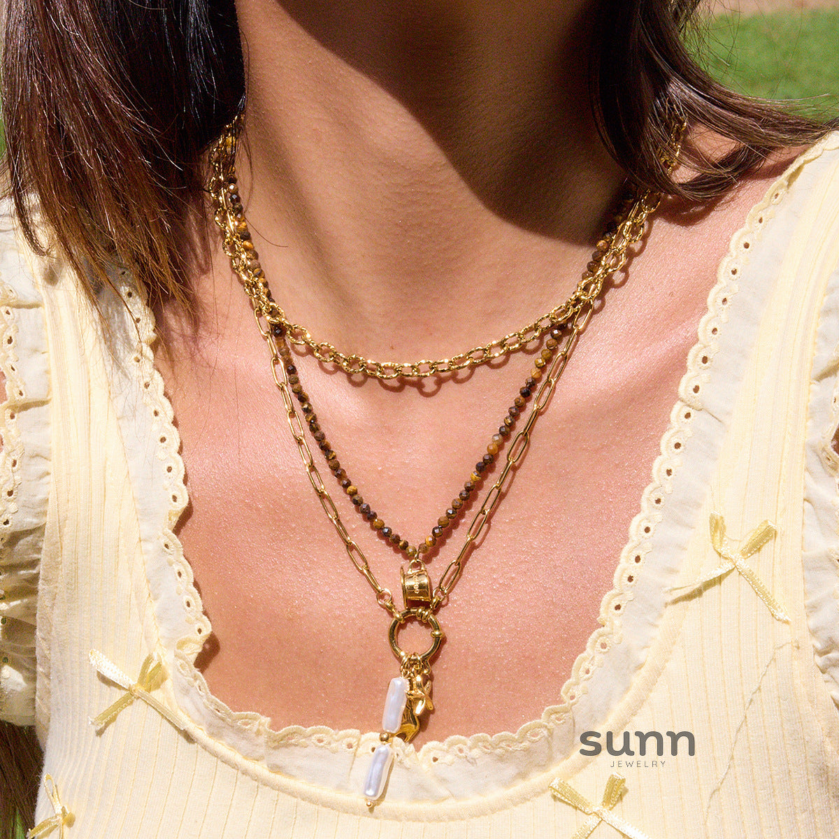 Arcadia Gold Layered Necklace [HOBKQERW]