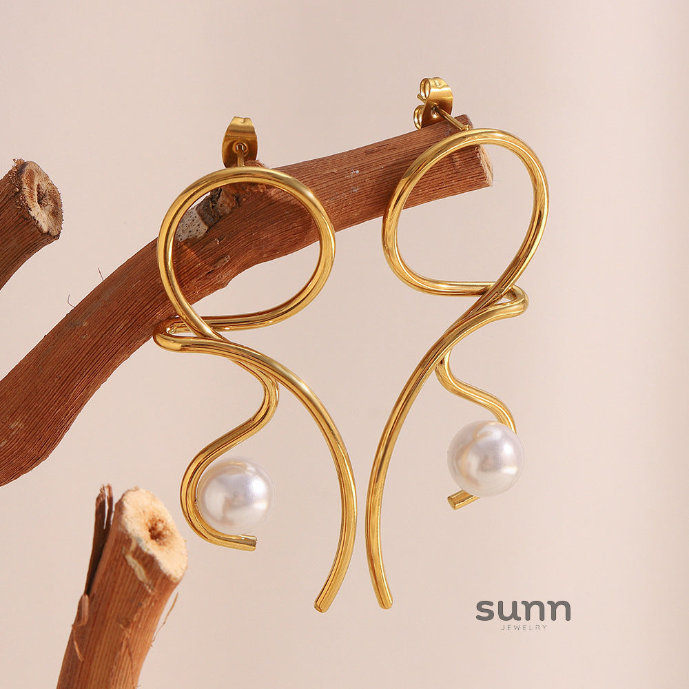 Archer Knotted Pearl Stud Earrings [MRP9782I]