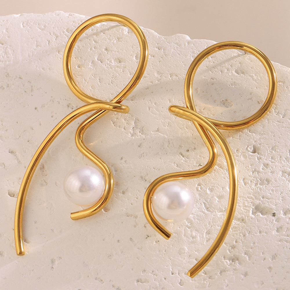 Archer Knotted Pearl Stud Earrings [MRP9782I]