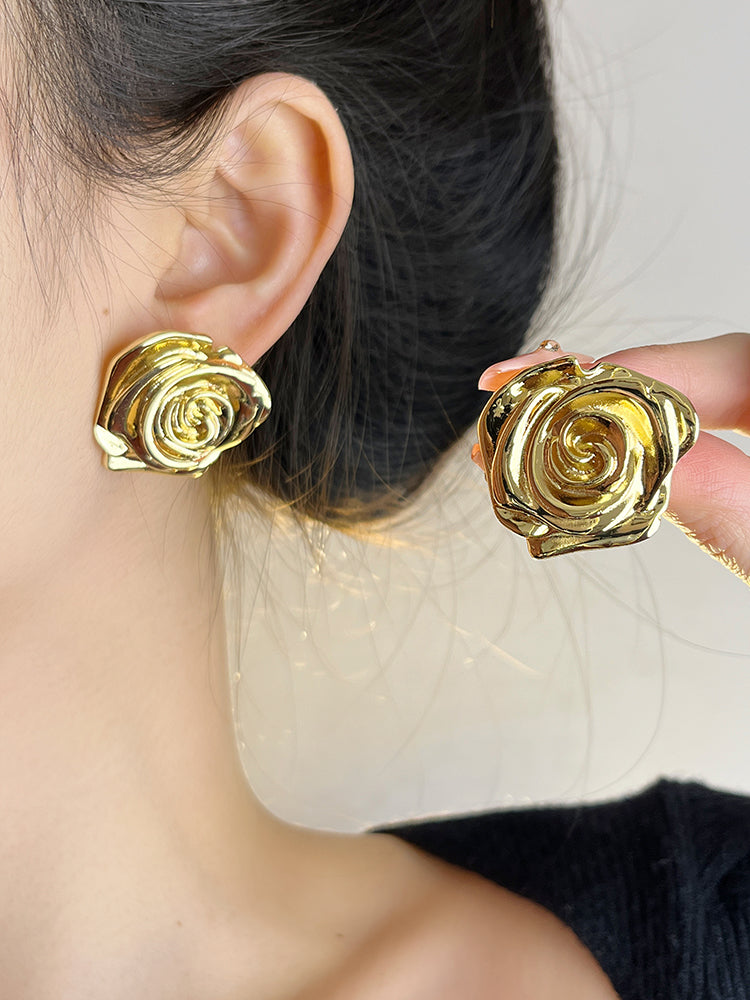 Ariadne Sculpted Rose Earrings [ZRZHWSL4]