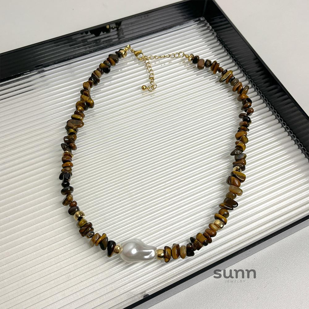 Arian Pearl Stone Necklace [14NIGL7A]