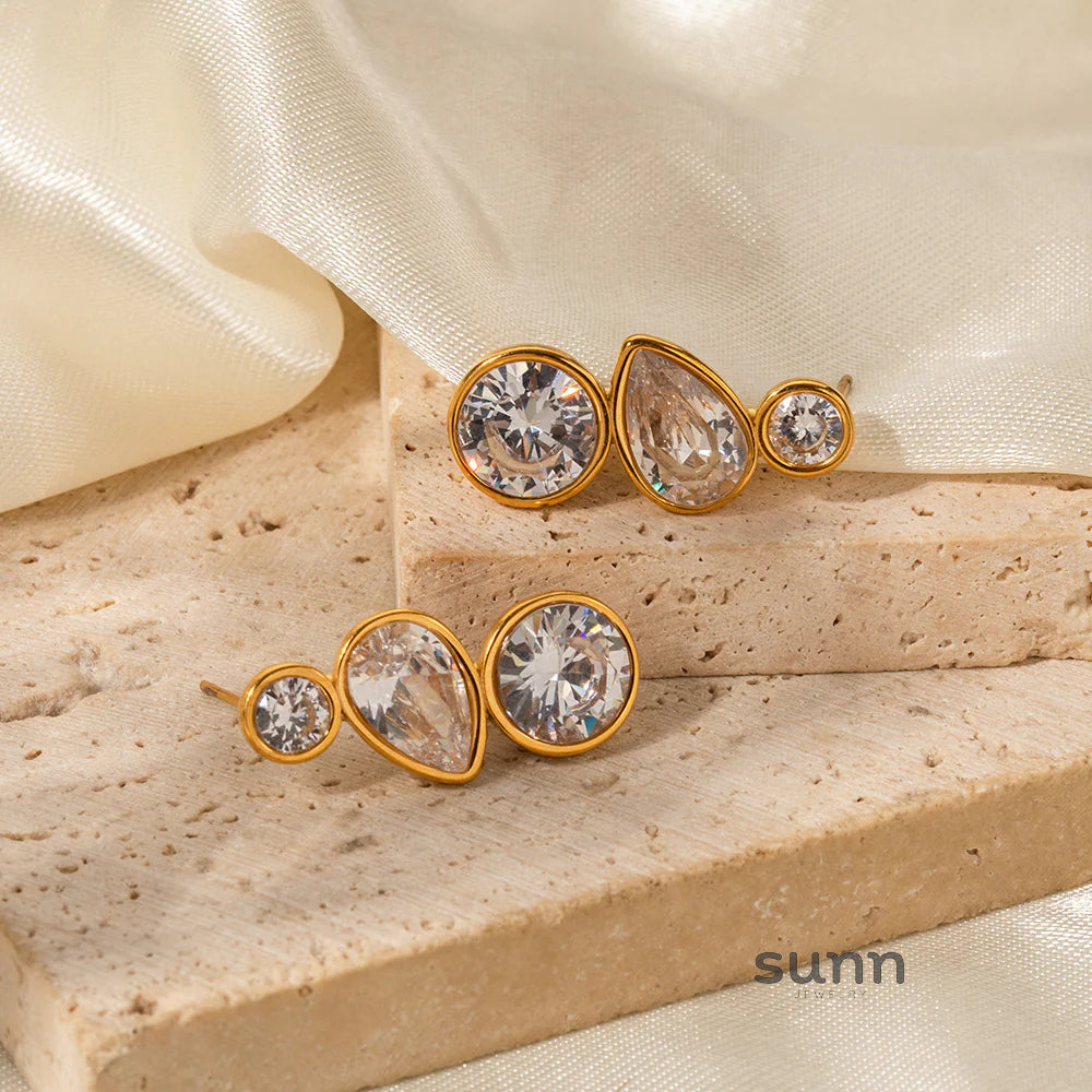 Arian Zircon Geometric Earrings