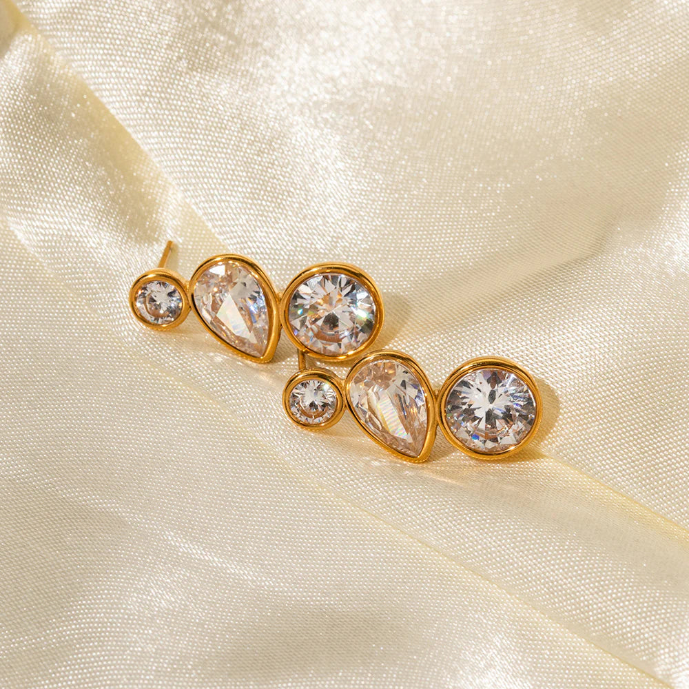 Arian Zircon Geometric Earrings