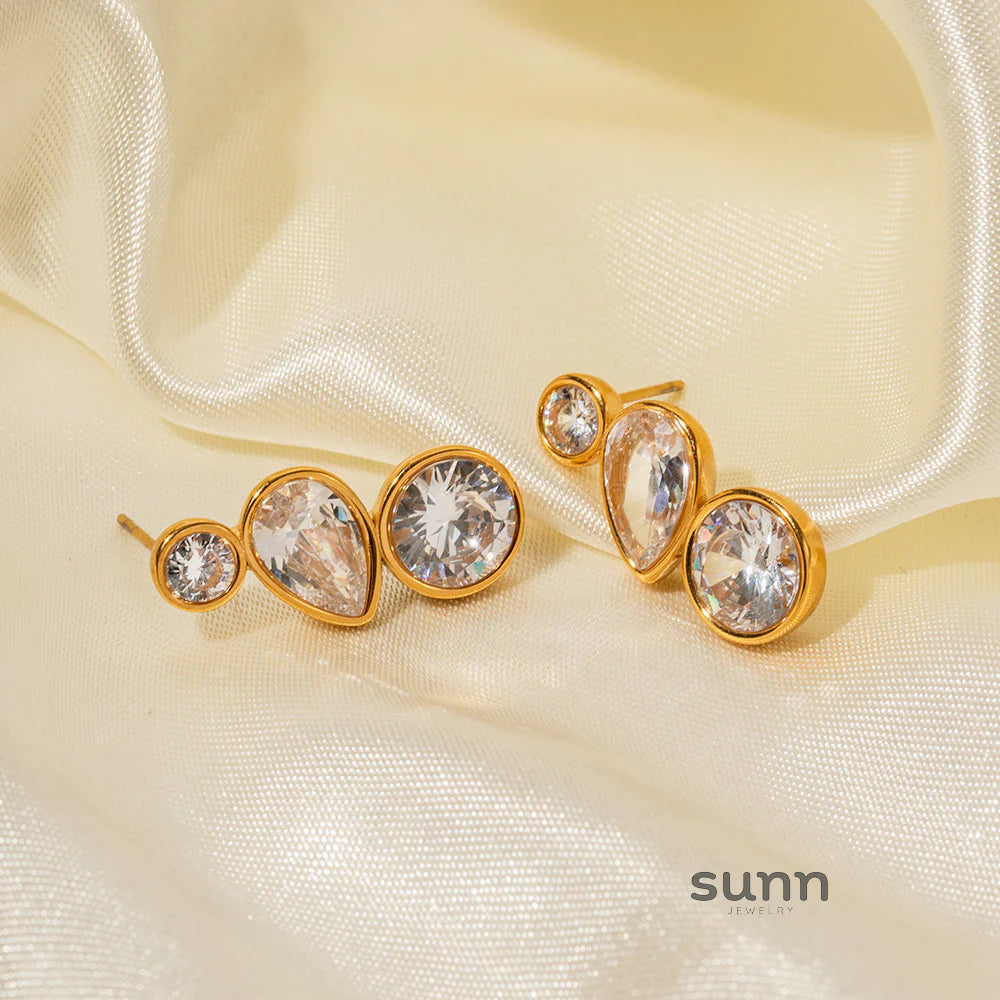 Arian Zircon Geometric Earrings