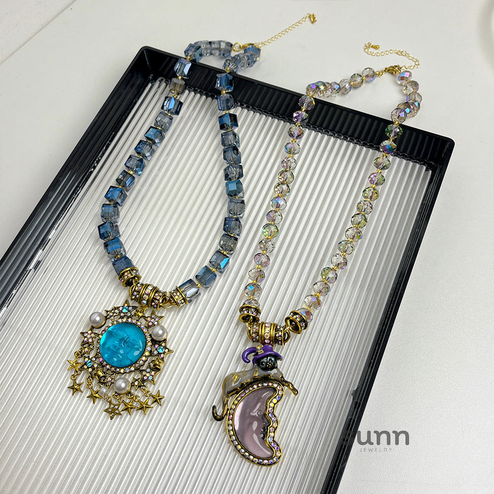 Arianna Crystal Moon Star Necklace [7O0JOYE7]