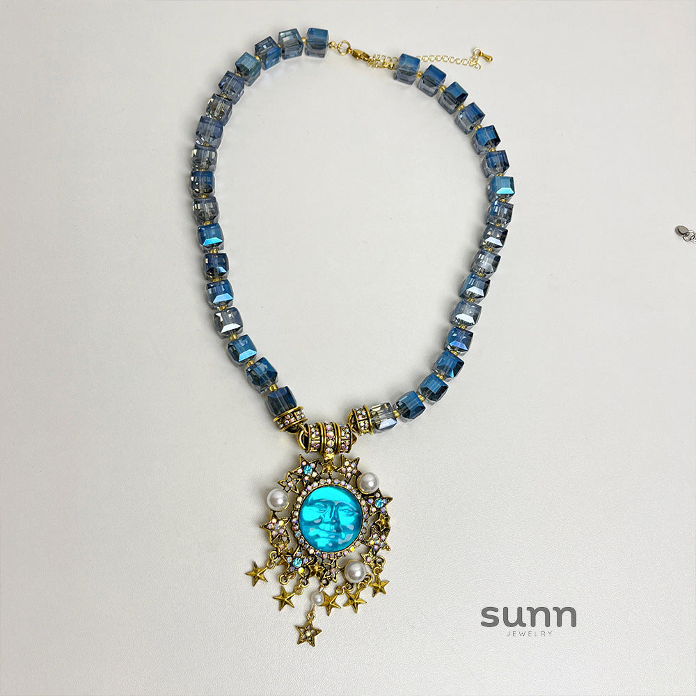 Arianna Crystal Moon Star Necklace [Y315V42Z]