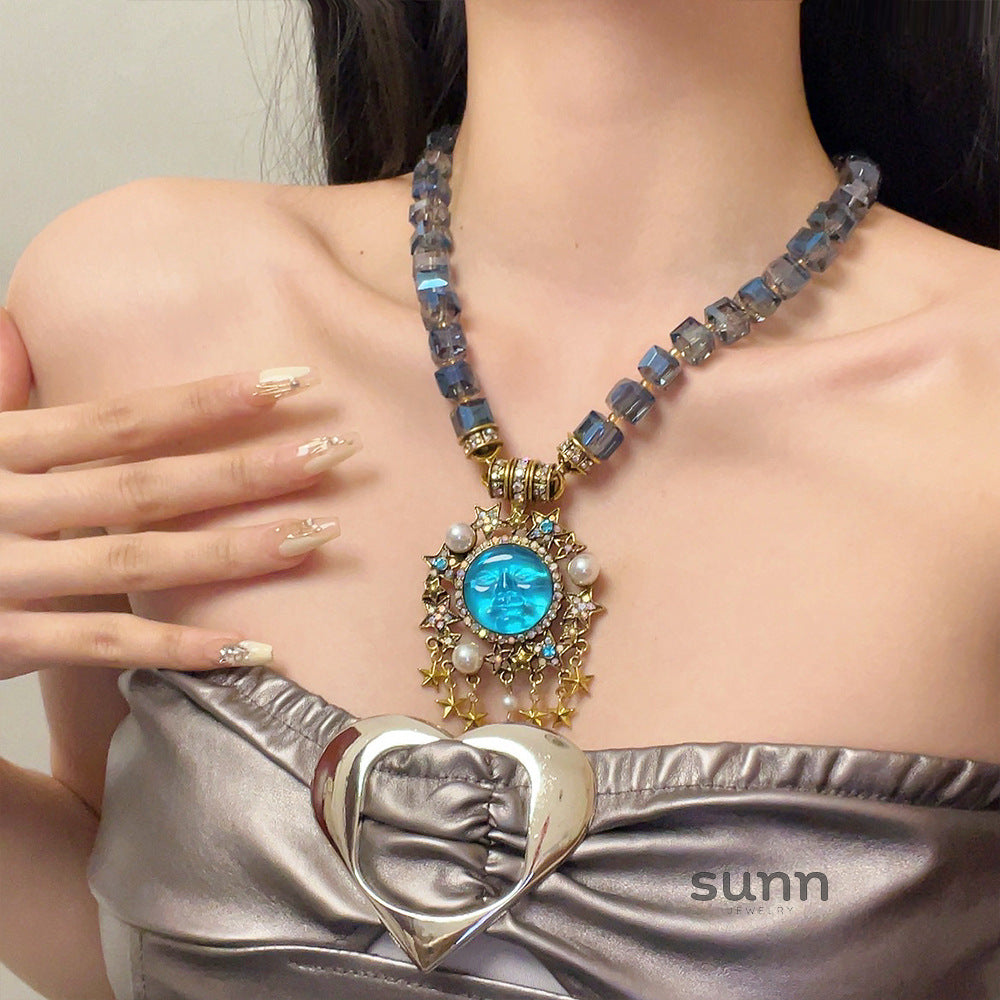 Arianna Crystal Moon Star Necklace [RTGNIR4G]
