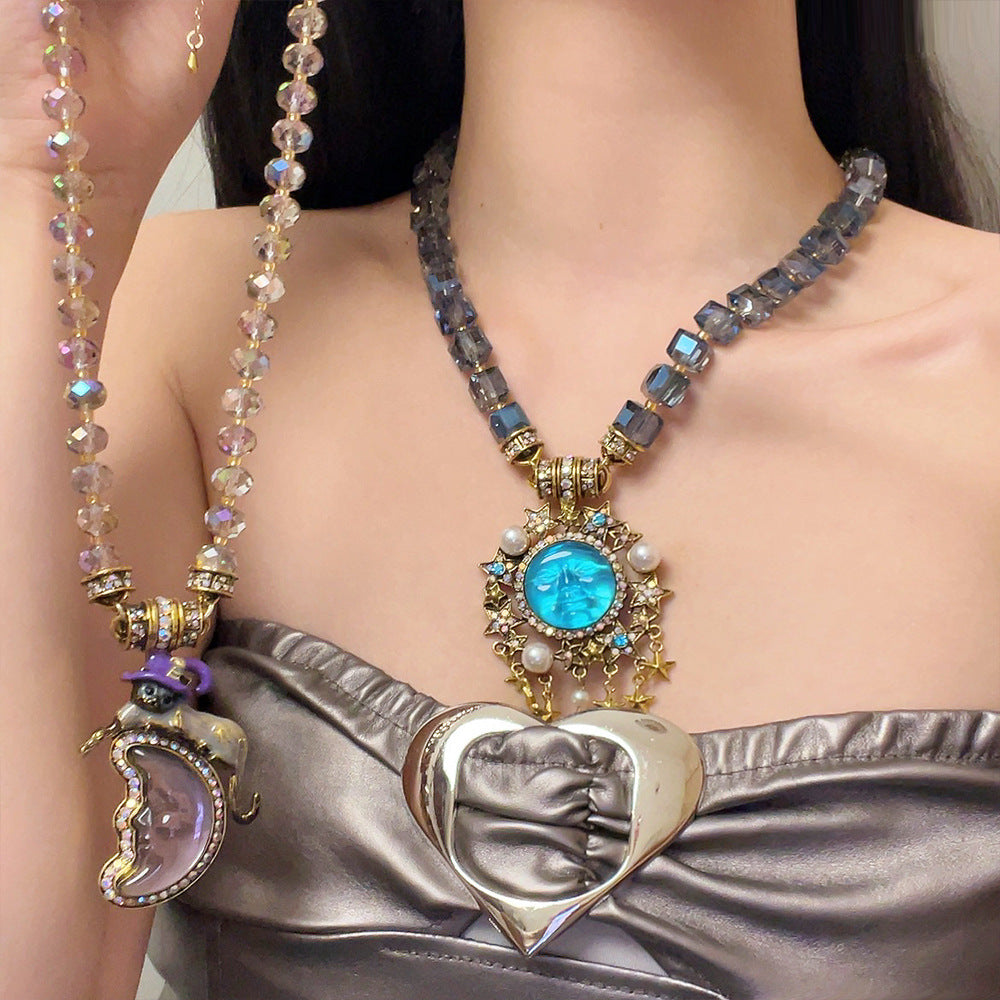 Arianna Crystal Moon Star Necklace [RTGNIR4G]