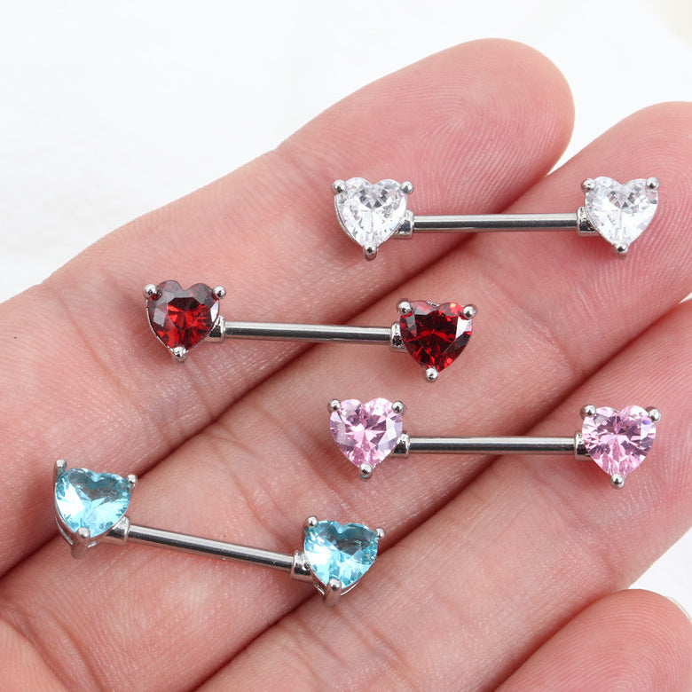 Arianna Heart Zircon Nipple Ring [RMBLJ57U]