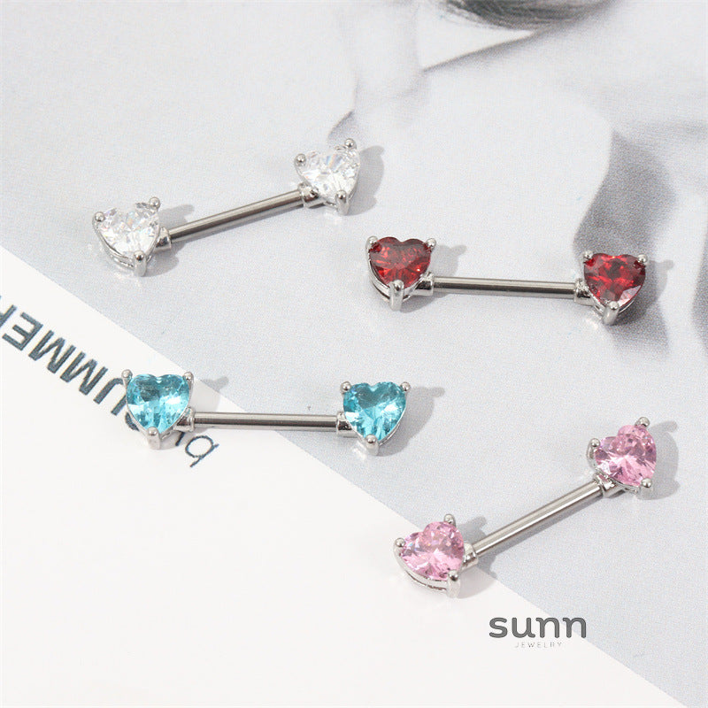 Arianna Heart Zircon Nipple Ring [RMBLJ57U]