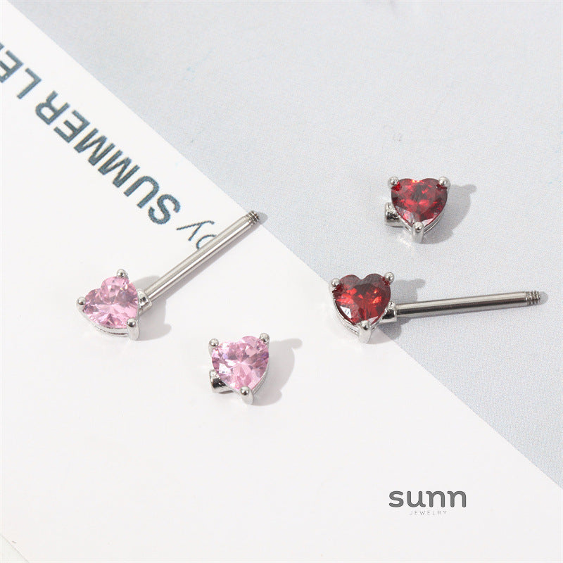 Arianna Heart Zircon Nipple Ring [33JYRVGR]