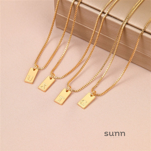 Arianna Initial Box Chain Necklace [5NXCOONN]