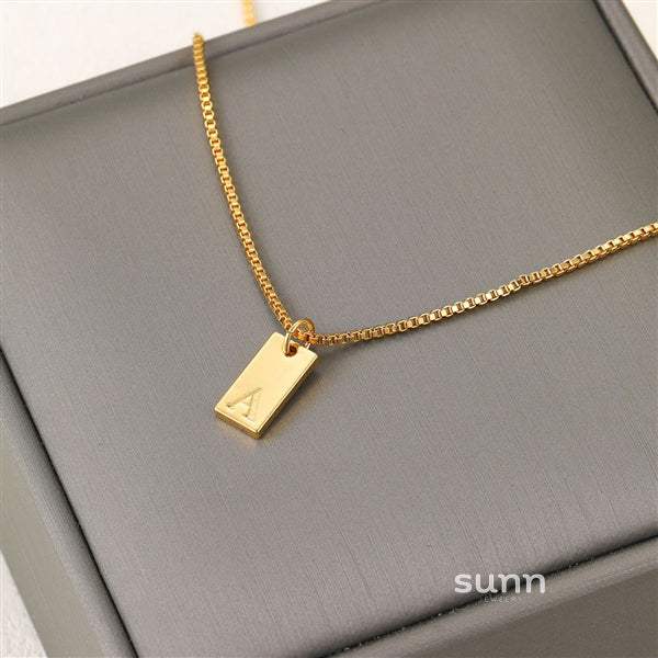 Arianna Initial Box Chain Necklace [W0VGWAEP]