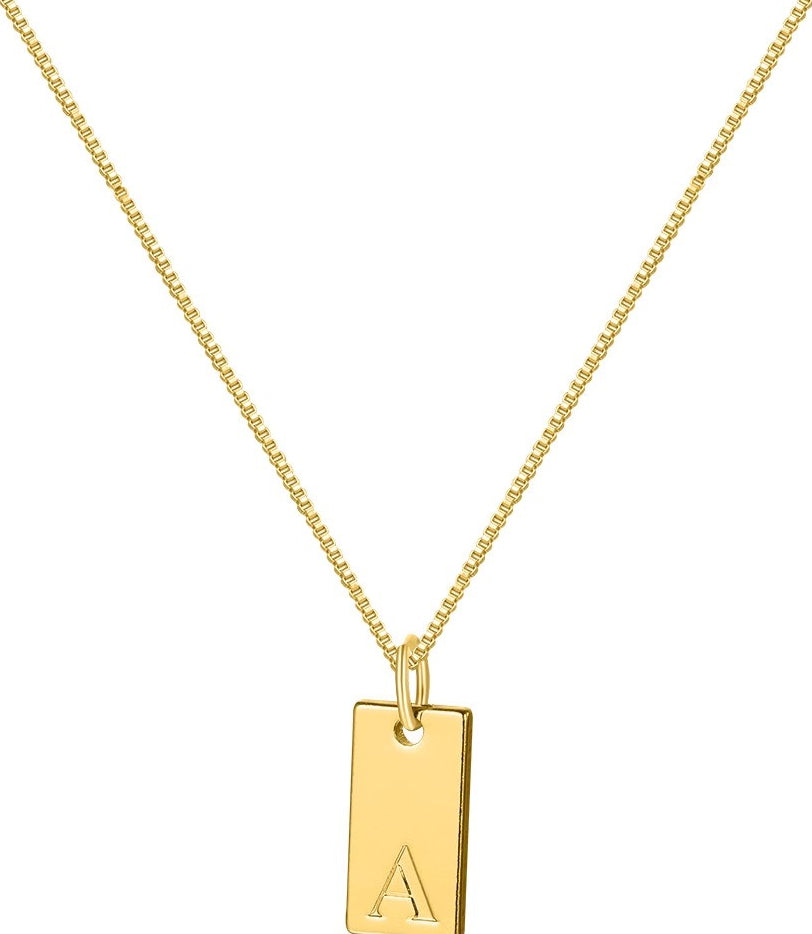 Arianna Initial Box Chain Necklace [1WK9D530]