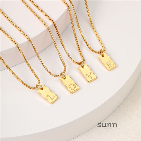 Arianna Initial Box Chain Necklace [1WK9D530]