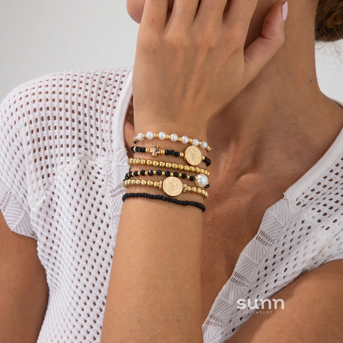 Ariannah Crystal Bead Bracelet Set