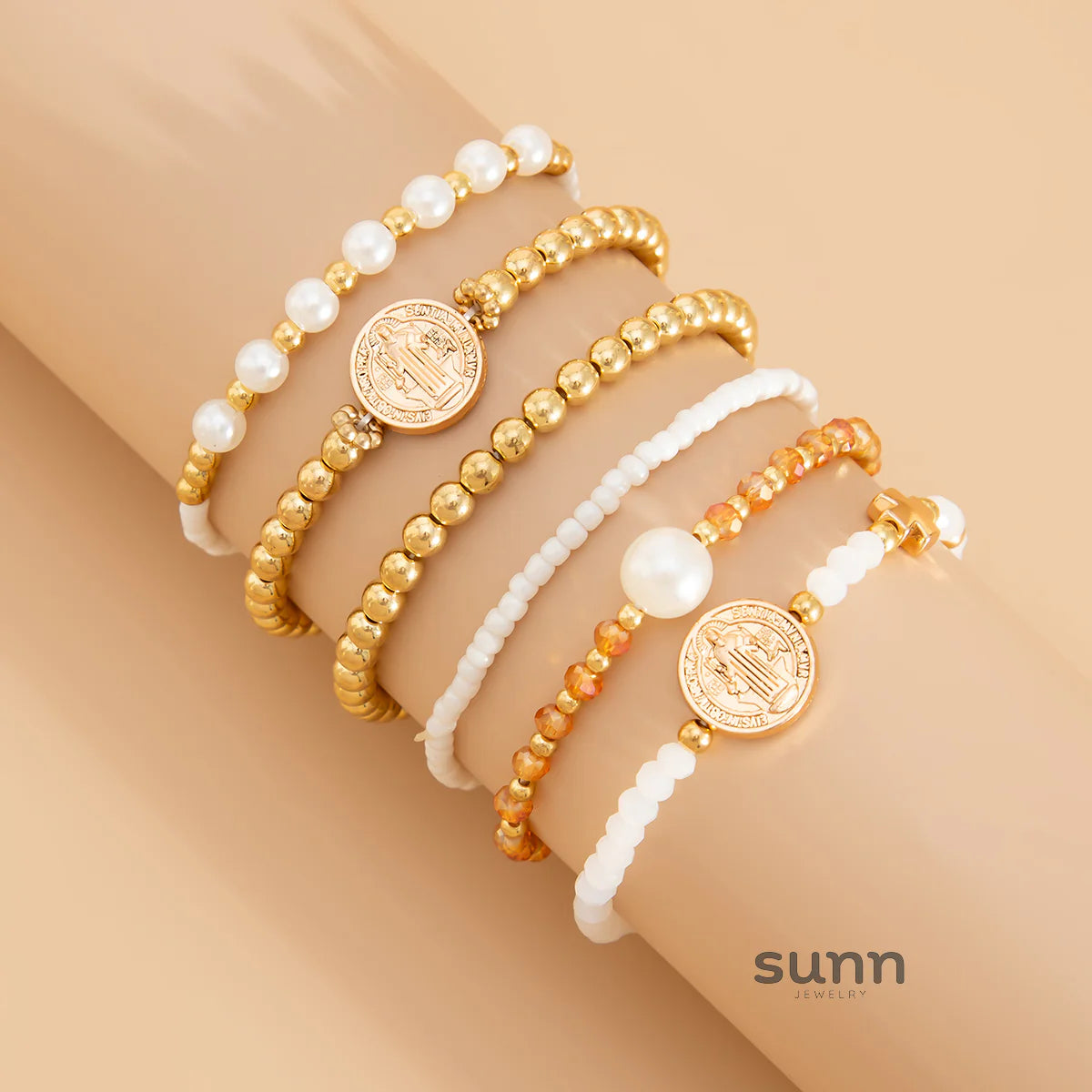 Ariannah Crystal Bead Bracelet Set