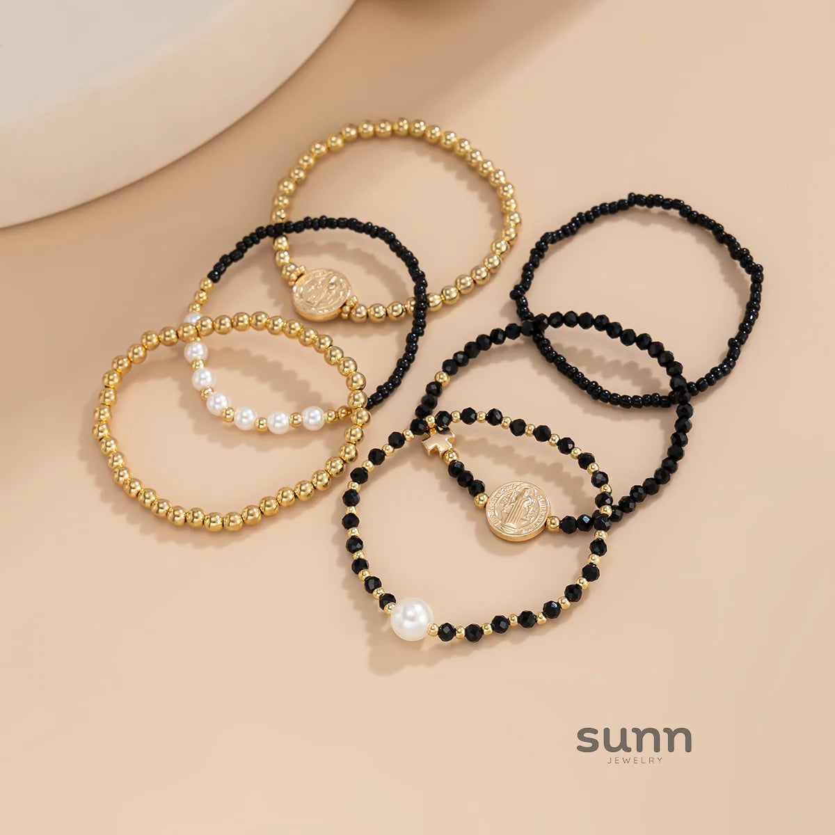 Ariannah Crystal Bead Bracelet Set