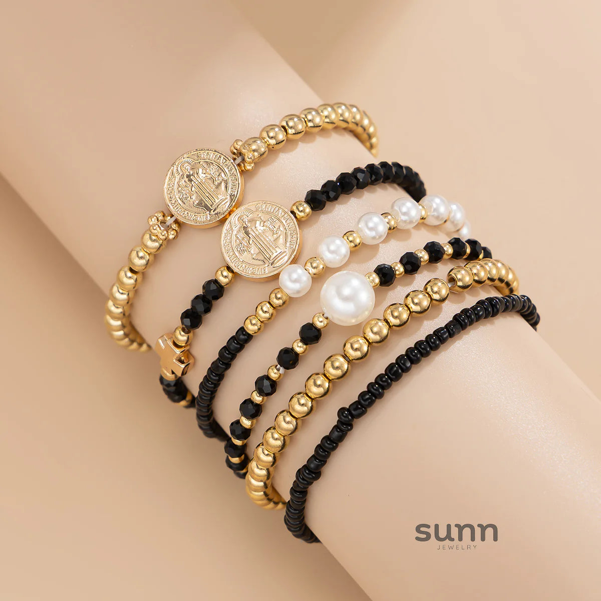 Ariannah Crystal Bead Bracelet Set
